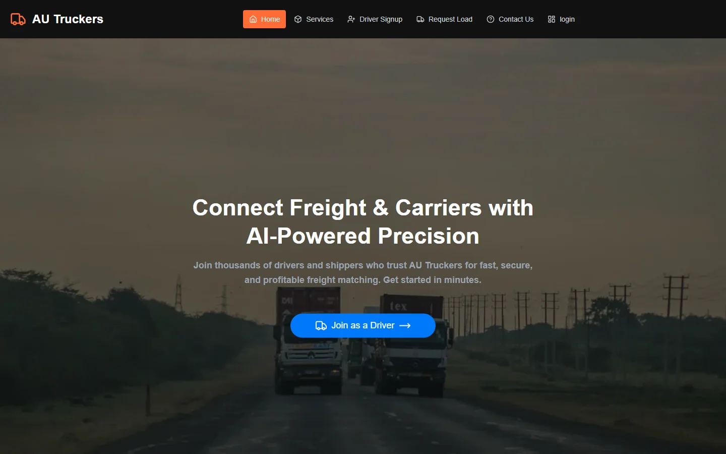 AU Truckers website screenshot