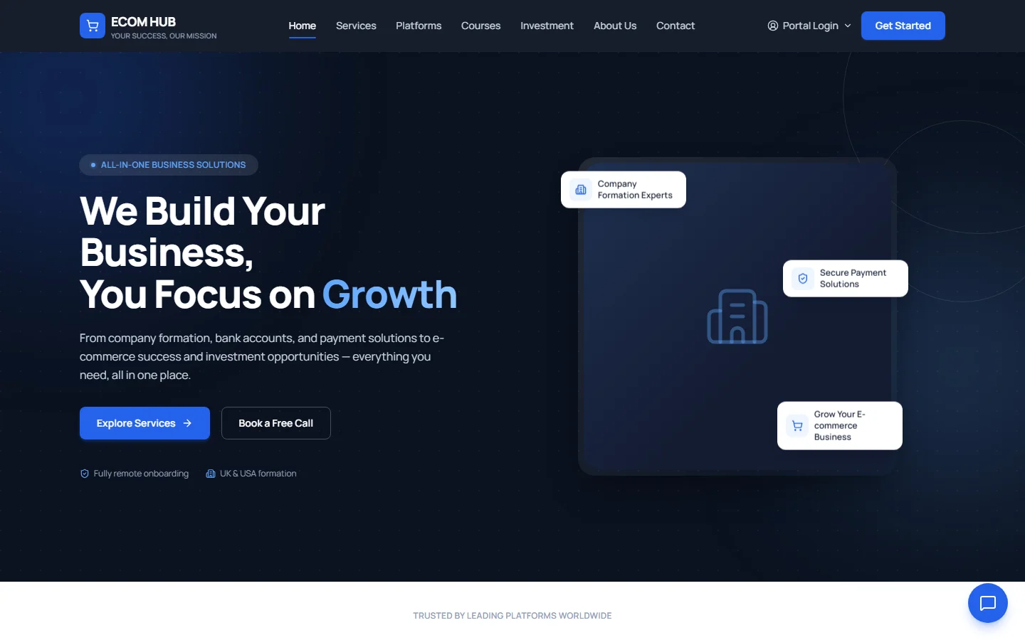 Ecom Hub website screenshot