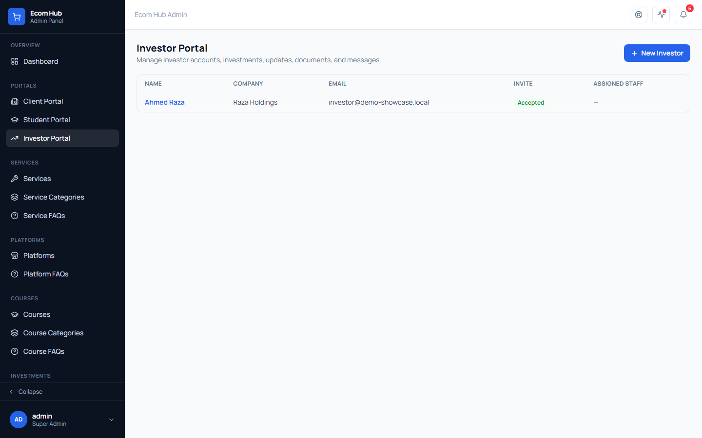 Every Investor, Managed From Your Dashboard screenshot