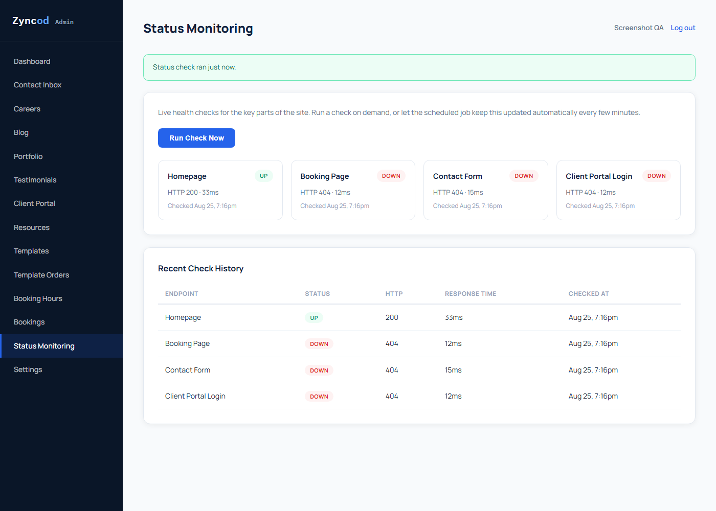 Every Endpoint, Checked on a Schedule screenshot