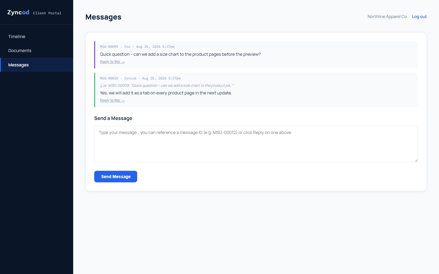 A Conversation, Not a Scattered Inbox screenshot
